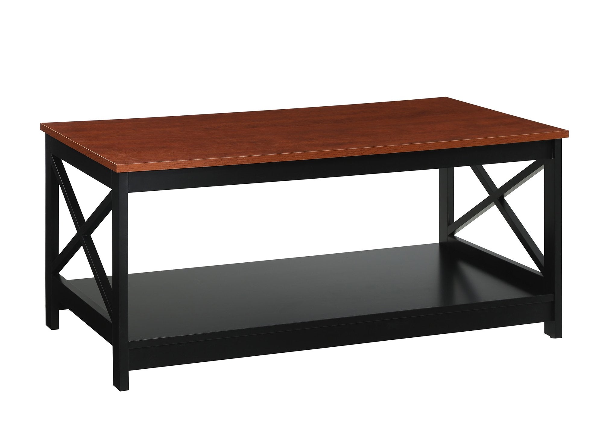 Convenience Concepts Oxford Coffee Table with Shelf, Blush Pink