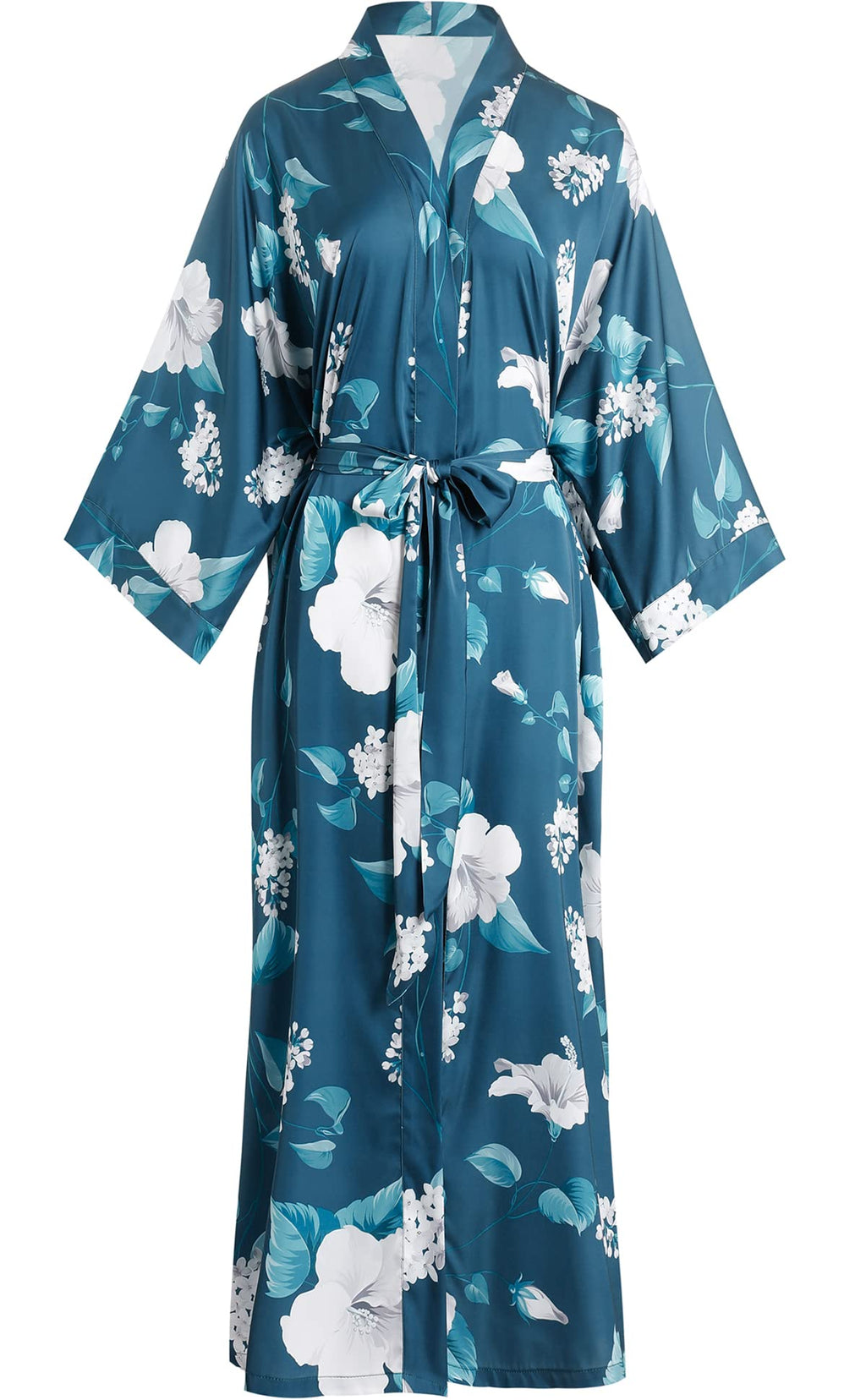 Aensso Long Soft Lightweight Silky Kimonos Robes for Women, Luxury Japanese Floral Womens Kimono Robe