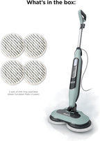 Shark Steam & Scrub Steam Mop, All-in-One Scrubbing and Sanitizing Hard Floor Cleaner, LED Headlights, 4 Dirt Grip Soft Scrub Pads Included, XL Water Tank, Swivel Steering, Hawaiian Grey, S8001
