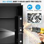 4.1 Cubic Large Home Safe Fireproof Waterproof, Digital Home Security Fireproof Safe Box with Combination Lock, Alarm Systerm and Removable Shelf, Fire Safe for Home Documents Money Valuables