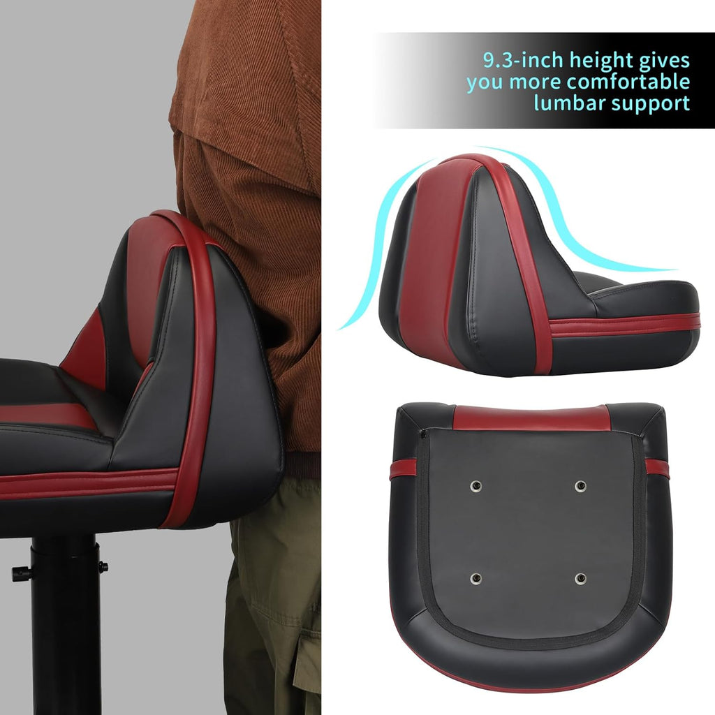 Leader Accessories Pro Casting Boat Seat Lean Pro Fishing High Back Bass Boat Seat Butt Seat