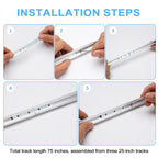 LCGAOYA Aluminium Sliding Screen Door Track, Sliding Door Bottom Track, Sliding Door Track Replacement, Screen Door Track Repair, Terrace Screen Door Guide- Silvery Aluminium Alloy 75 Inch