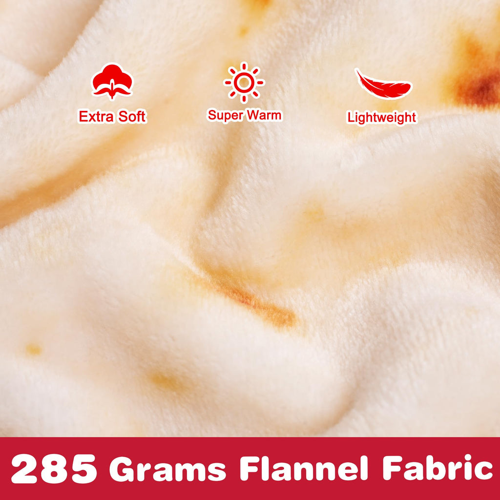 پتو پیچ تورتیلا بوریتوس جوربست برای بزرگسالان، کودکان و نوزادان، هدیه تولد، پتو دو رو با طرح غذا، هدیه خنده‌دار برای زنان، مردان و نوجوانان، پتو نرم فلانل تاکو 285 GSM (زرد، 47 اینچ)