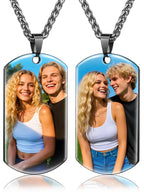 Picture Necklace Personalized Photo, Custom Necklace for Men Customized Engraved Necklace with Photo Text Memorial Gifts for Women Dad Mom