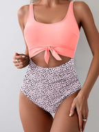 Eomenie Women's One Piece Swimsuit Tummy Control Slimming Bathing Suit Cutout Tie Knot Swimwear