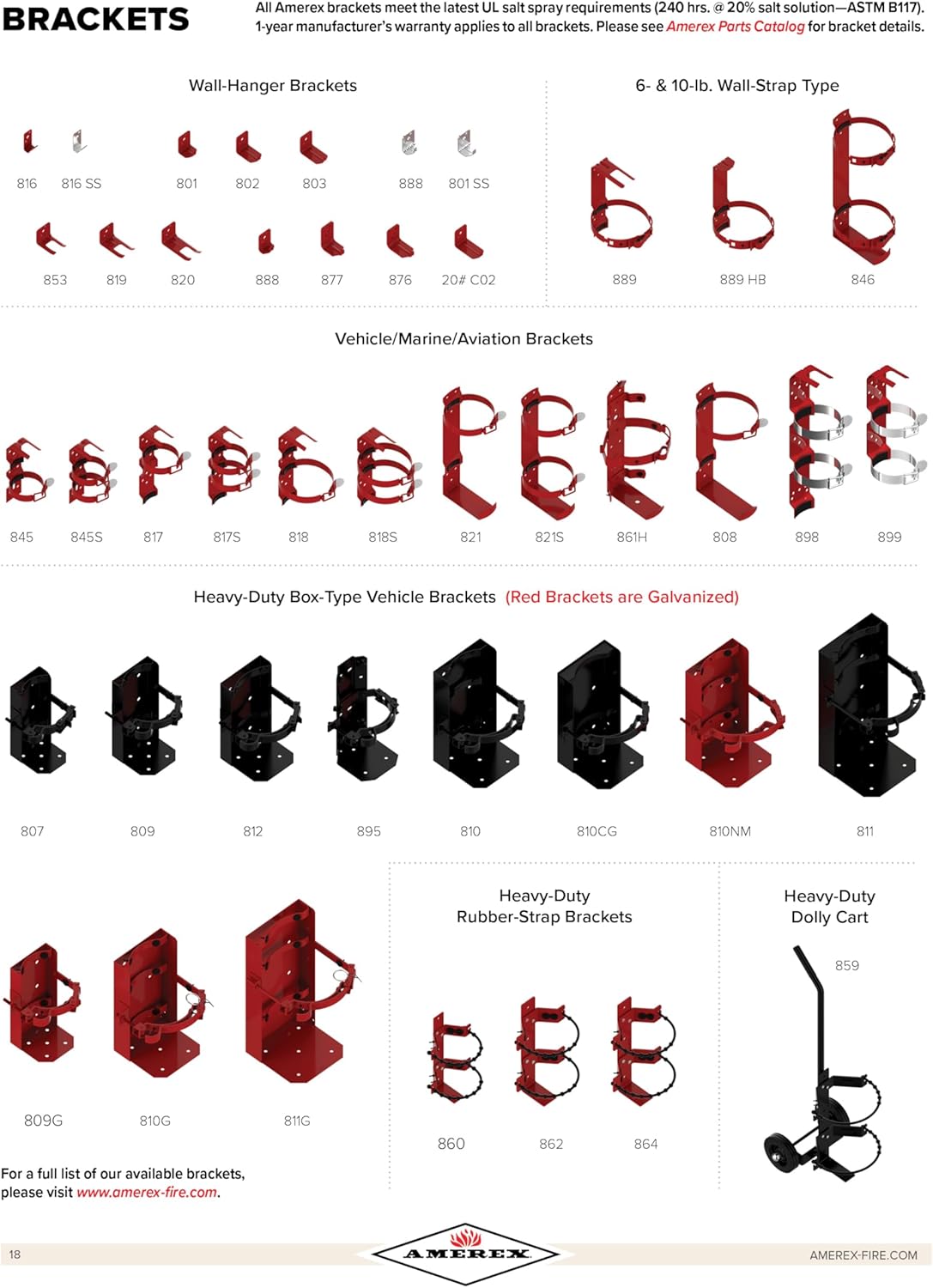 Amerex B456 10 lbs ABC Dry Chemical Fire Extinguisher with Wall Bracket