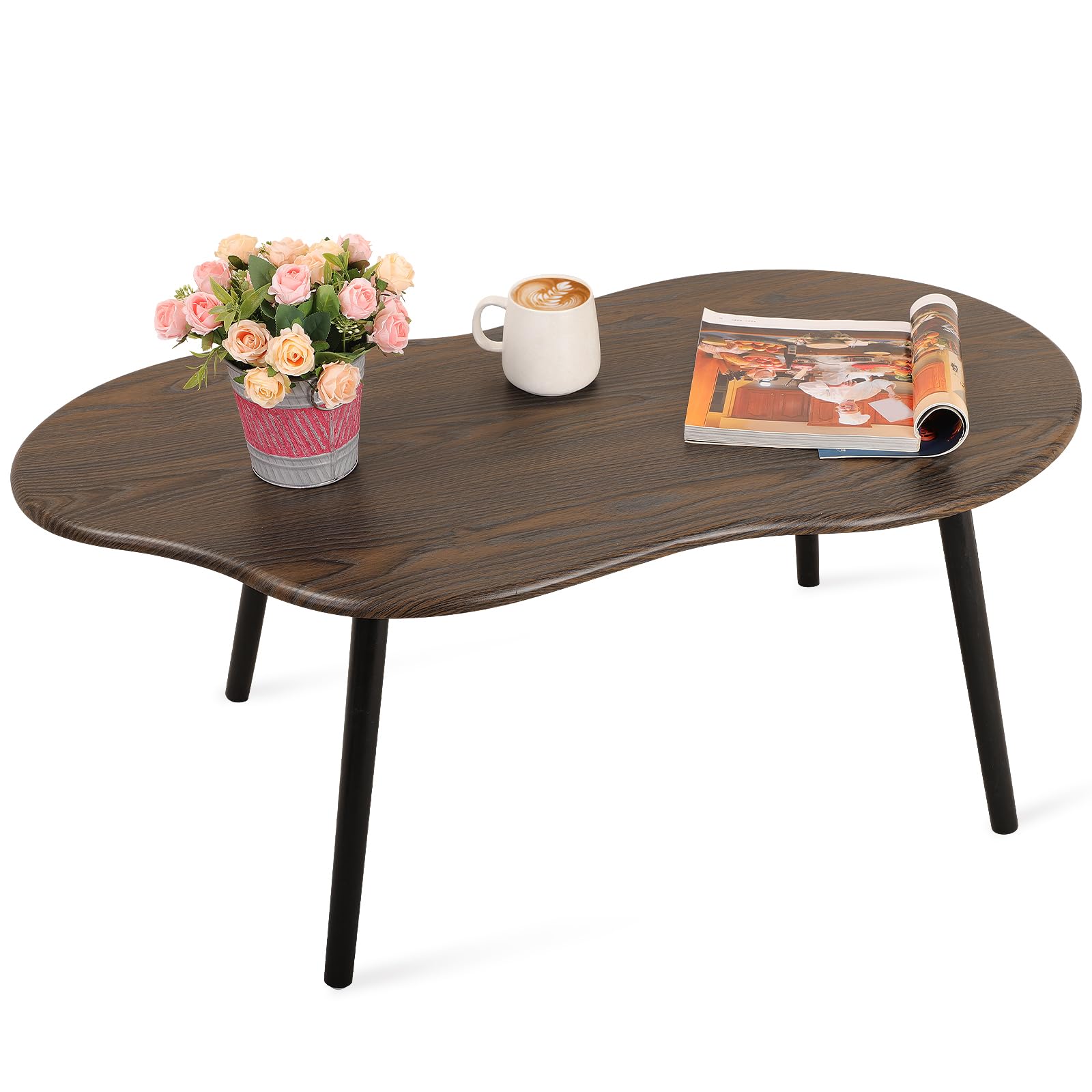 Small Coffee Table Cloud Coffee Table Modern Center Table Floor Table Walnut Irregular Coffee Tables Suitable for Living Room Small Spaces