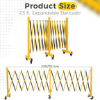 Expandable Safety Barricade, 23FT Portable Folding Security Barrier Gate, Retractable Adjustable Metal Barricades, Traffic Crowd Control Fence, for Outdoor, Industrial or Residential Use