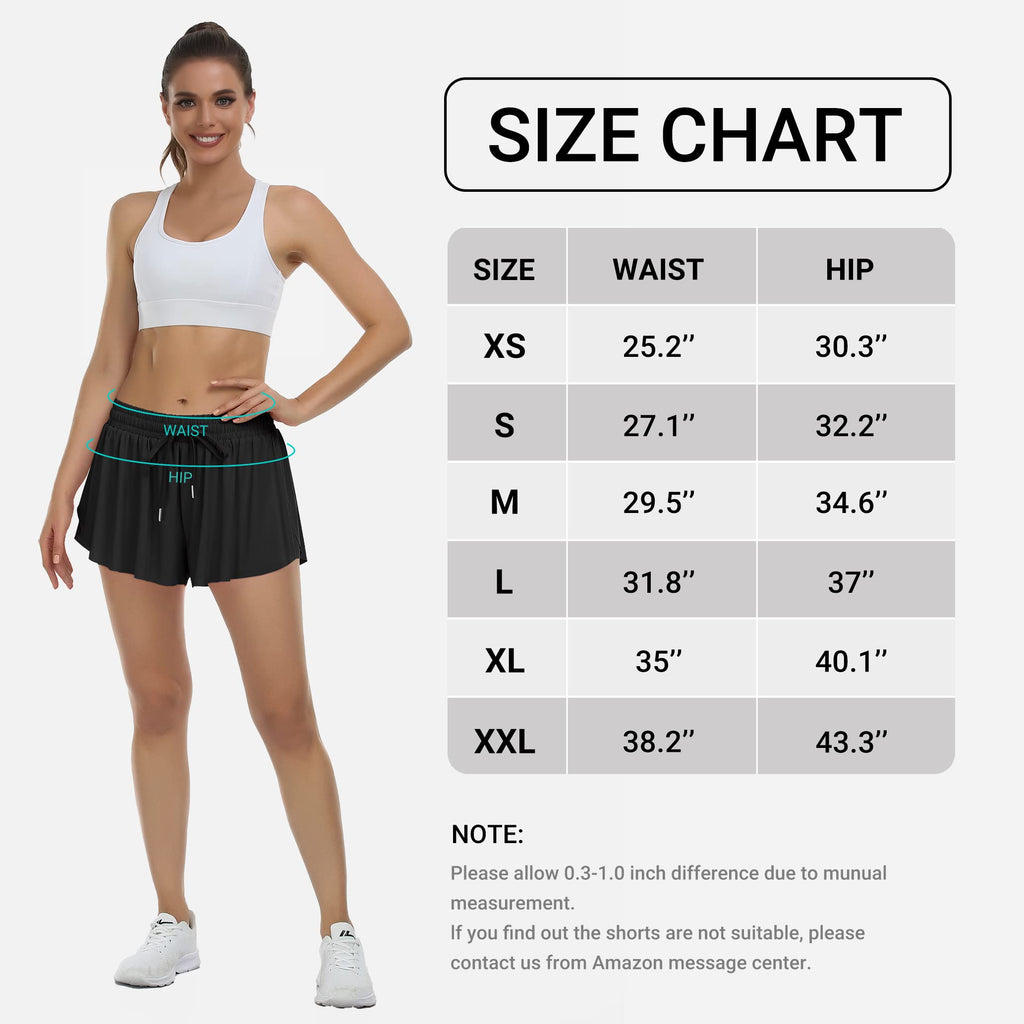 Sportlich bequeme, fließende Laufshorts für Damen, lässig im Sommer - Butterfly Lounge, schicke athletische Shorts, X-Small