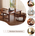 Japanese Folding Coffee Table, Bamboo Foldable Floor Low Tables for Sitting On The Floor, No Assembly Portable Tea Table for Dinning Zen Living Room (31.5"x19"x13.7")