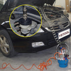 YSTOOL Brake Bleeder Kit Pneumatic Pressure Brake Clutch Fluid Bleeding Tool Set with Master Cylinder Adatpers Air Power Pressurized Oil Change Bleeder Machine and Waste Oil Collection Bottle (Red)