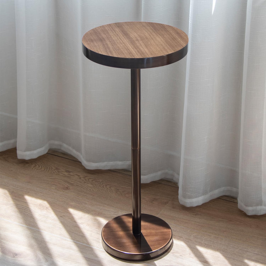 Pedestal Side Table, Small Drink Table for Small Space Living Room, Dorm, Home Office and Bedroom, Black