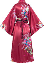 Japanese Anime Women's Kimono Robe Geisha Yukata Sweet Dress Blossom Satin Bathrobe Sleepwear Fans Tabi Socks Set