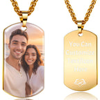 Picture Necklace Personalized Photo, Custom Necklace for Men Customized Engraved Necklace with Photo Text Memorial Gifts for Women Dad Mom