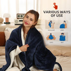 Coperta Elettrica Riscaldata Plaid con 5 Livelli di Riscaldamento e Spegnimento Automatico dopo 4 Ore, Plaid Riscaldato 50"x60" con Certificazione ETL e FCC per Casa e Ufficio, Lavabile in Lavatrice, Grigio Scuro