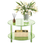 Acrylic Coffee Table, Small Round Modern Coffee Table for Living Room,23.6" D x 23.6" W x 16.5" H