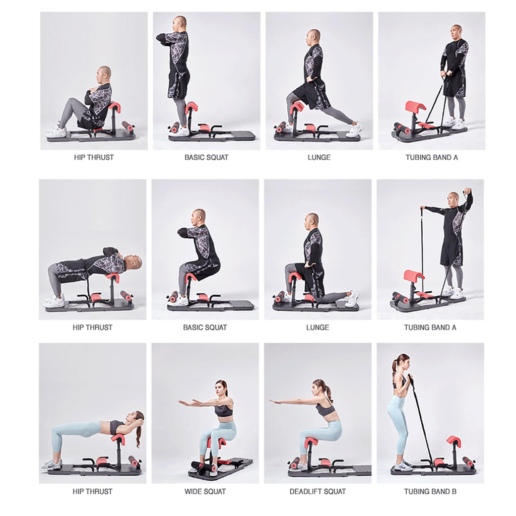 seanleecore Hip Thrust & Squat Machine for Home – Multi-Function Glute Builder, Leg & Core Strengthening Equipment – Adjustable Sissy Squat, Hip Thrusts, Squat Assist Machine for Home Gym