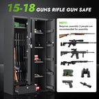 KAER 15-18 Gun Safe,Gun Safes for Rifles and Pistols,Rifle Safe,Gun Cabinet,Gun Safes for Home,Gun Safe for Rifles with Digital Keypad,Drawer,Removable Shelf (Unassembled)