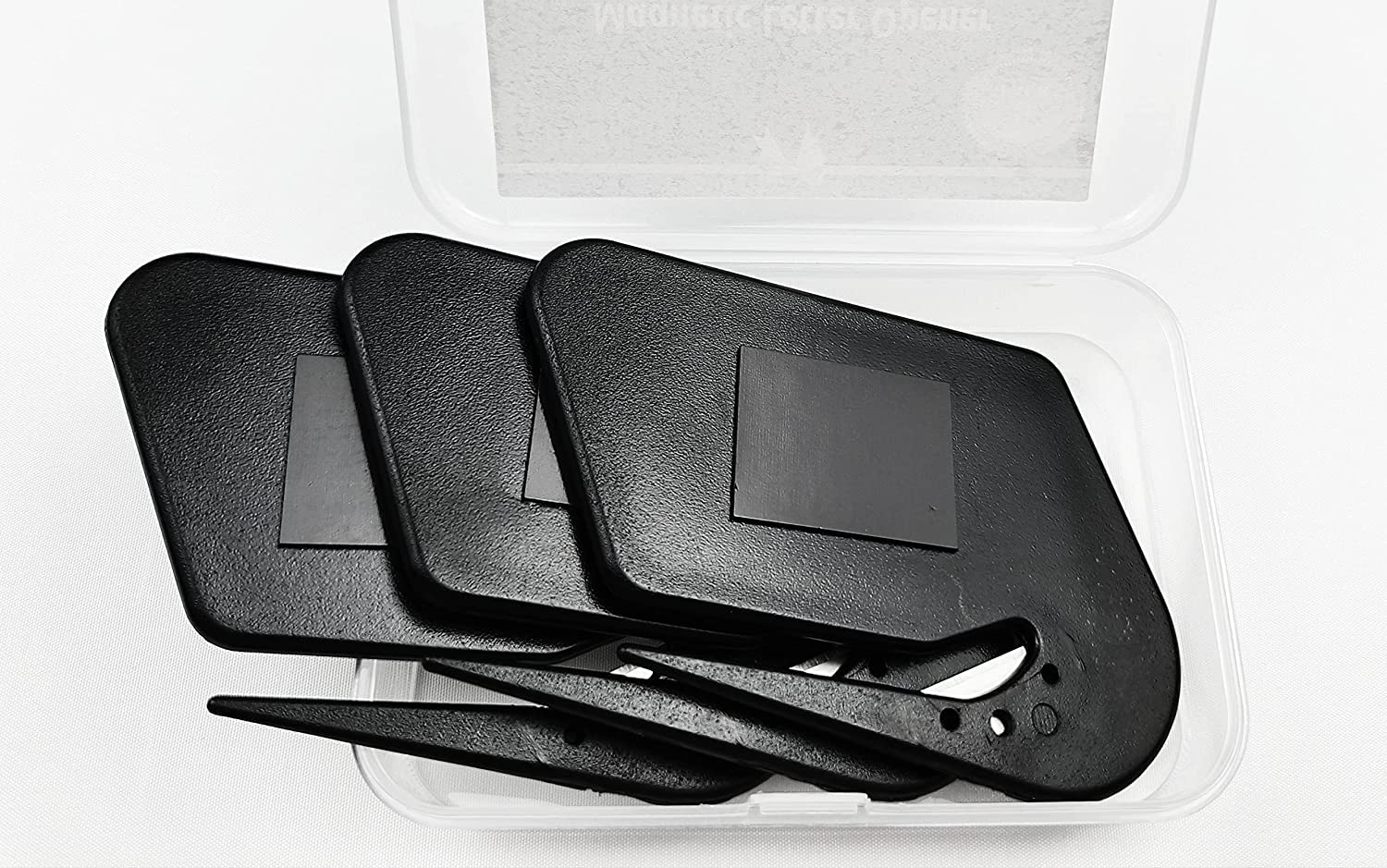 Magnetisk brevåbner til kuverter, 3 stk., kuvertåbner skærer, poståbner klinge med magnet, brevåbner til kvinder, kuvertskærer (sort)