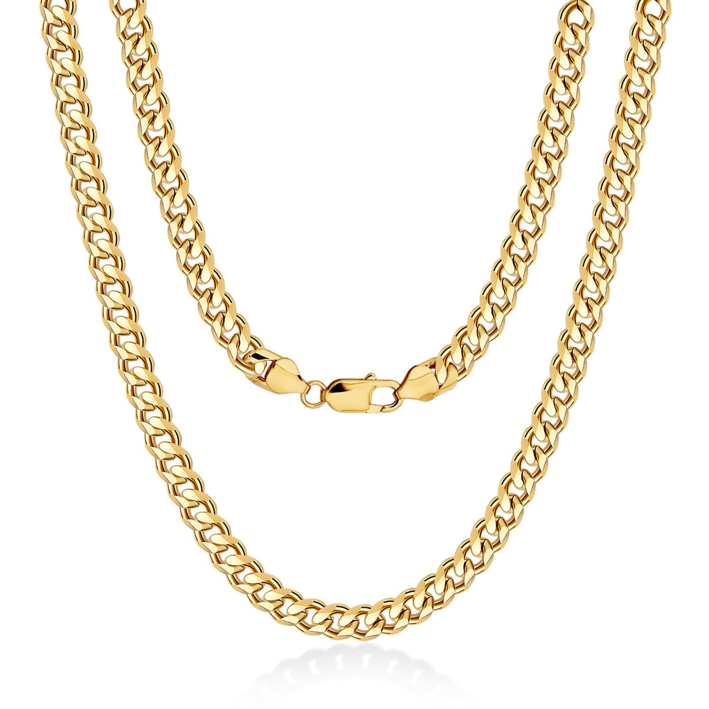 CHENETOILE Corrente Cubana Masculina de Ouro 14K 5mm Colar de Ouro para Homens 20 Polegadas