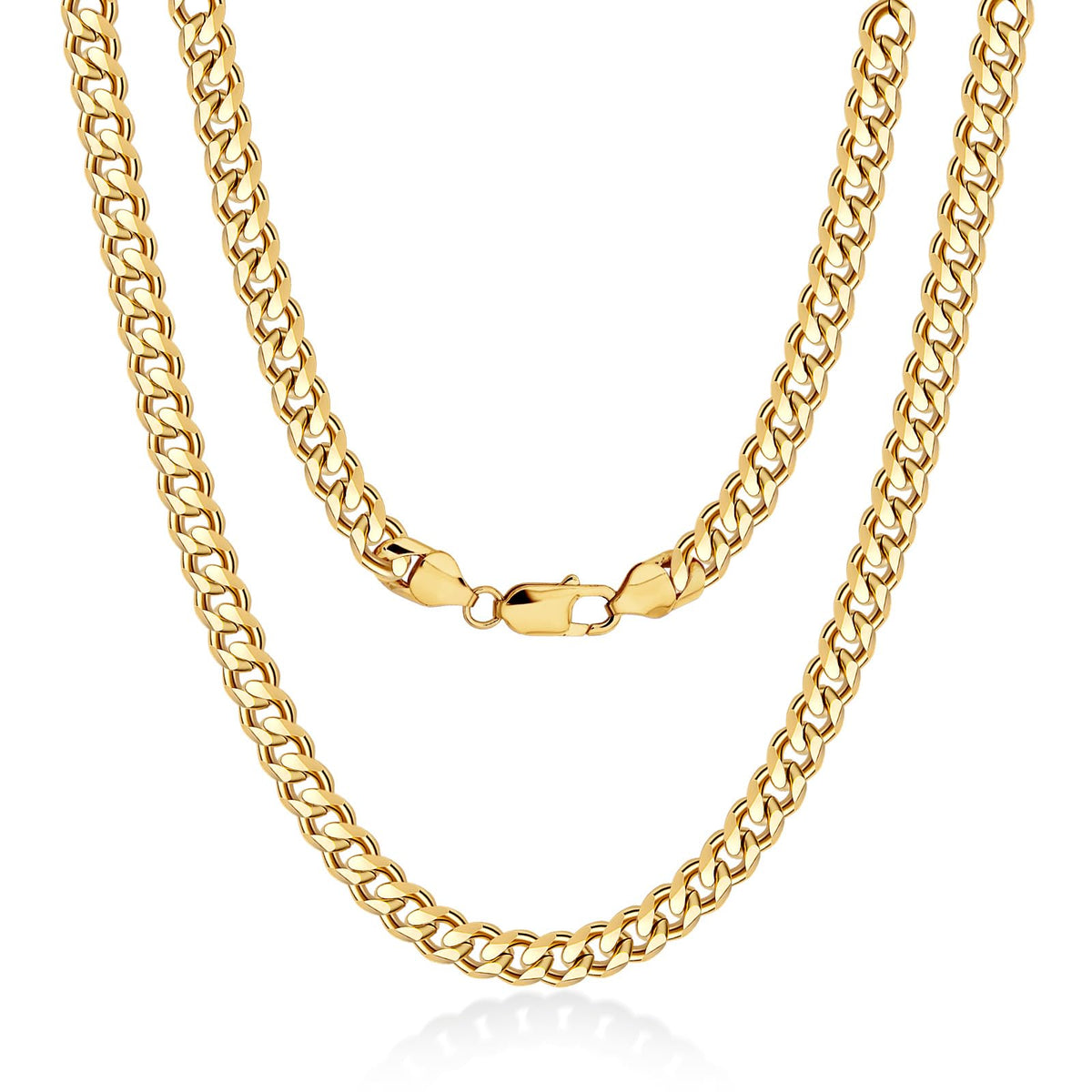 CHENETOILE Corrente Cubana Masculina de Ouro 14K 5mm Colar de Ouro para Homens 20 Polegadas