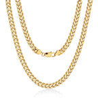 CHENETOILE Corrente Cubana Masculina de Ouro 14K 5mm Colar de Ouro para Homens 20 Polegadas