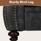 88’’ Rivet Couch,Living Room Sets,Mid-Century Couch, Solid Wooden Frame for Living Room,Upholstered Sofa (Grey, 3 Seats)