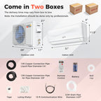 COSTWAY 12000BTU Mini Split Air Conditioner& Heater, 20 SEER2 115V Wall-Mounted Ductless AC Unit Cools Rooms up to 750 Sq. Ft, Energy Efficient Inverter AC with Heat Pump (Blast Series)