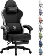 GTPLAYER Gaming Chair, Computer Office Chair with Pocket Spring Cushion, Linkage Armrests and Footrest, High Back Ergonomic Computer Chair with Lumbar Support Task Chair with Footrest(Black)