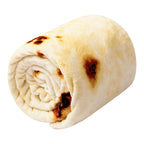Vessia Burritos Tortilla Blanket Throw Size(Beige,47 inches), Giant Realistic Funny Food Throw for Adults and Kids, 300 GSM Double Sided Soft Novelty Round Taco Blanket