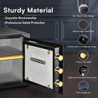 ADIMO Home Safe Box, 1.2 Cubic Feet Security Safe Box with Fireproof Waterproof Money Bag, Digital Keypad and Dual Key System, Personal Safe Fireproof Lock Box for Home Office Valuable Document