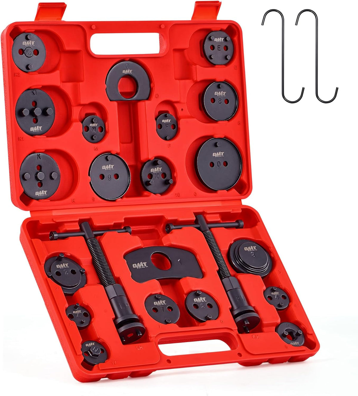 Orion Motor Tech Disc Brake Pad and Caliper Service Tool Kit | Professional Disc Brake Caliper Compression Tool Kit | Universal Disc Brake Caliper and Piston Wind Back Tool Set with Case