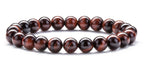 Hamoery Men Women 8mm Natural Stone Lava Rock Diffuser Bracelet Elastic Yoga Agate Beads Bracelet Bangle