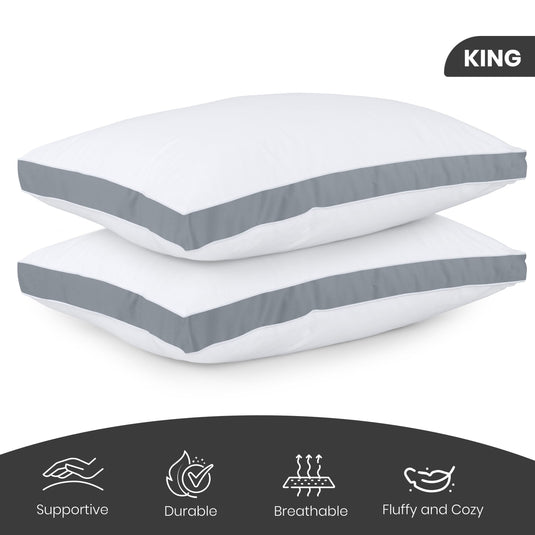 Utopia Bedding Bed Pillows for Sleeping Queen Size (White), Set of 2, Cooling Hotel Quality, Gusseted Pillow for Back, Stomach or Side Sleepers