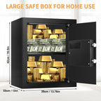 2,5 Kubik großer feuerfester Safe für den Heimgebrauch, digitaler Heimtresor feuerfest und wasserdicht mit elektronischem Tastenfeld und Ersatzschlüsseln, diebstahlsicherer Feuersafe für Geld, Dokumente, Medikamente und Wertgegenstände
