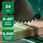 Metabo HPT 10-Inch Single Bevel Compound Miter Saw, 15-Amp Power Saw with Xact Cut Shadow Line, Precision Miter Angles, Single Bevel 0-45°, 40T TCT Miter Saw Blade, Lightweight Design, C10FCG2
