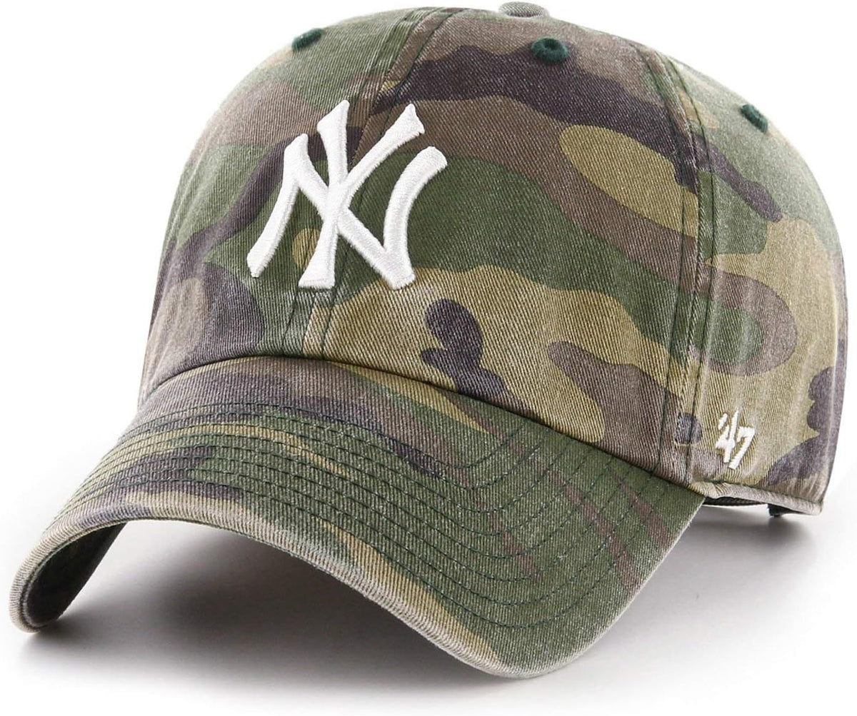 '47 MLB Unisex-Adult Camo Clean Up Adjustable Hat Cap One Size (US, Alpha, One Size, New York Yankees)