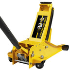 YELLOW JACKET Low Profile Floor Jack with Dual Pumps Quickly Lift Hydraulic Car Jack with Pad, 4 Ton (8,800 lb) Capacity