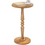 Small Wood Round Side Table - Modern Accent Nightstand Pedestal Table for Living Room, Bedroom - Compact Coffee Table, Tea Table, Drink Table, End Table for Small Spaces, Corners, Office