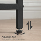 HOOBRO 28.7 Inch Tall Side Table, 3-Tier Industrial Telephone End Table with Adjustable Metal Mesh Basket, Desk Side Table with Storage Shelves, for Living Room, Bedroom, Rustic Brown BF06DH01