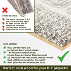 Białe odzyskane deski z drewna stodołowego postarzałe, przetarte, antyczne płytki, deski do paneli, drewniana ściana, drewniane tło, rustykalny wystrój farmy, fartuch kuchenny, rękodzieło DIY, długość 47" (szerokość 12, 4 cale)