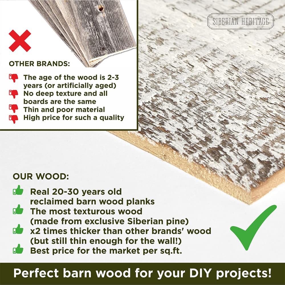 Białe odzyskane deski z drewna stodołowego postarzałe, przetarte, antyczne płytki, deski do paneli, drewniana ściana, drewniane tło, rustykalny wystrój farmy, fartuch kuchenny, rękodzieło DIY, długość 47" (szerokość 12, 4 cale)