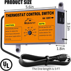 Attic Fan Thermostat-Control, Adjustable Thermostat with Overload Protector, Temperature Controlled Attic Fan, with Socket Easy to Install, Exhaust Fan Temperature Controller for Workshop, Greenhouse