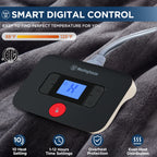 Manta eléctrica Westinghouse tamaño Queen, franela súper suave y acogedora 84" x 90" manta calefactable con 10 niveles de calentamiento rápido y apagado automático de 1-12 horas, lavable a máquina, certificación ETL y FCC, beige