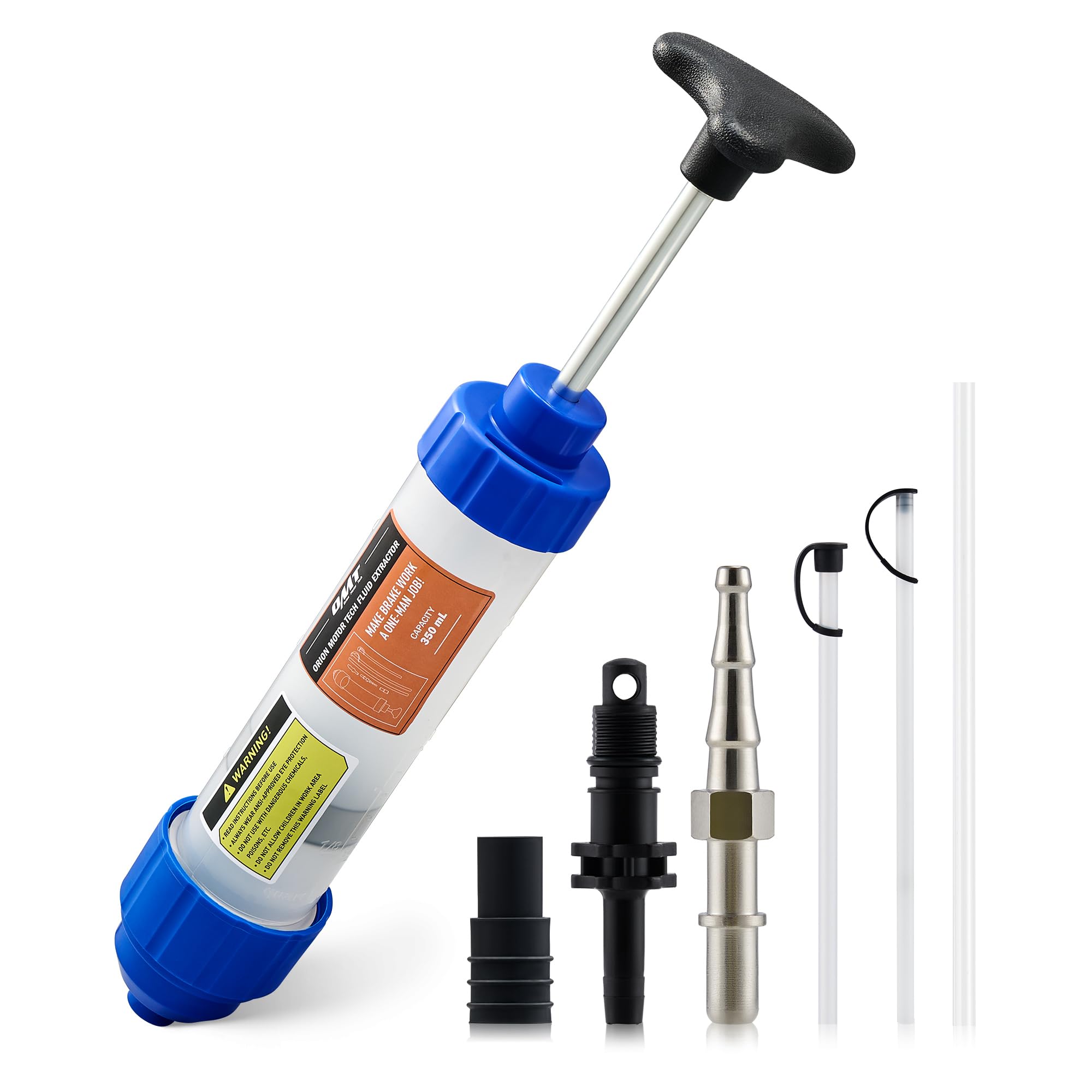 Orion Motor Tech 200mL Manual Fluid Extractor and Filler, Syringe Style Pump for Power Steering Transmission Gear Oil & Brake Fluid Changes, Hand Vacuum Pump for ATV Boat Automotive Fluid Extraction