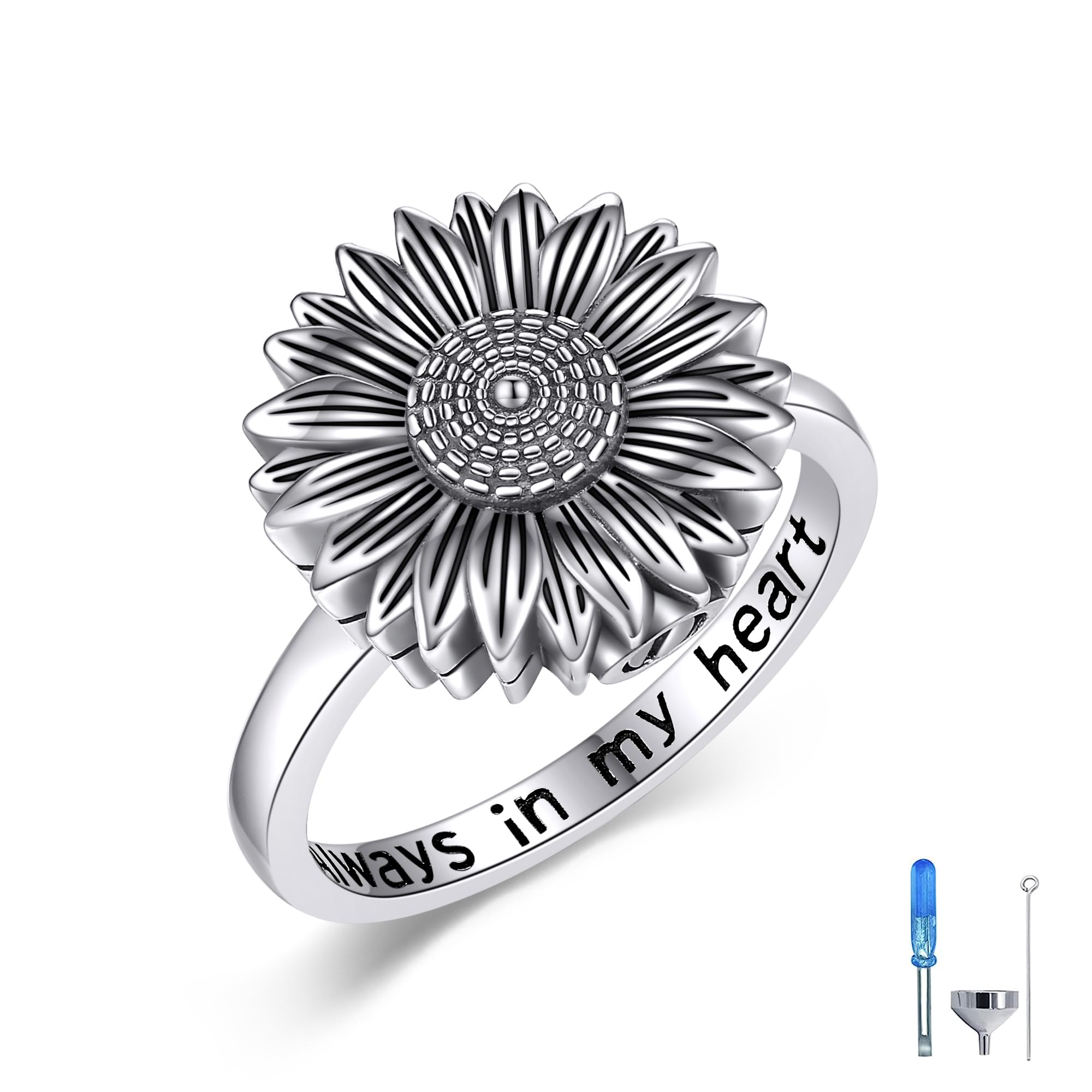 Tree of Life Urn Ring for Ashes 925 Sterling Silver Celtic Knot Family Tree Memorial Keepsake Jewelry Always in My Heart Cremation Ring for Women Men