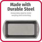 GoodCook Nonstick Loaf Pan 8 x 4-Inch Heavy-Duty Steel Bakeware with Easy-Clean Non-Stick Coating, Oven & Dishwasher Safe Pan for Meatloaf Breads Lasagnas Casseroles & More, Set of 2, Gray