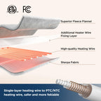 Manta eléctrica Westinghouse tamaño Queen, franela súper suave y acogedora 84" x 90" manta calefactable con 10 niveles de calentamiento rápido y apagado automático de 1-12 horas, lavable a máquina, certificación ETL y FCC, beige