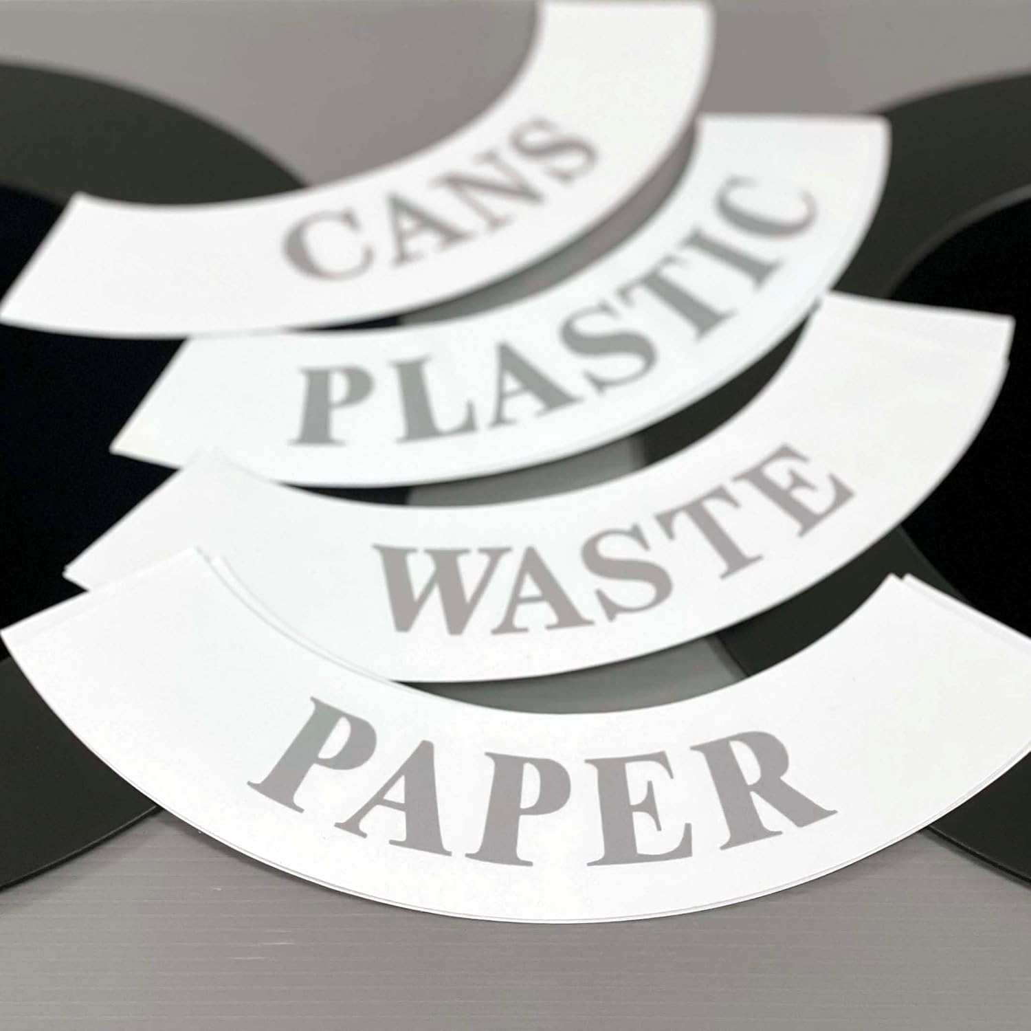 Safco Trash Can Recycle Bin Combo, 28 Gallon Each (3 Bin), At Your Disposal Recycling Center, Black/Grey