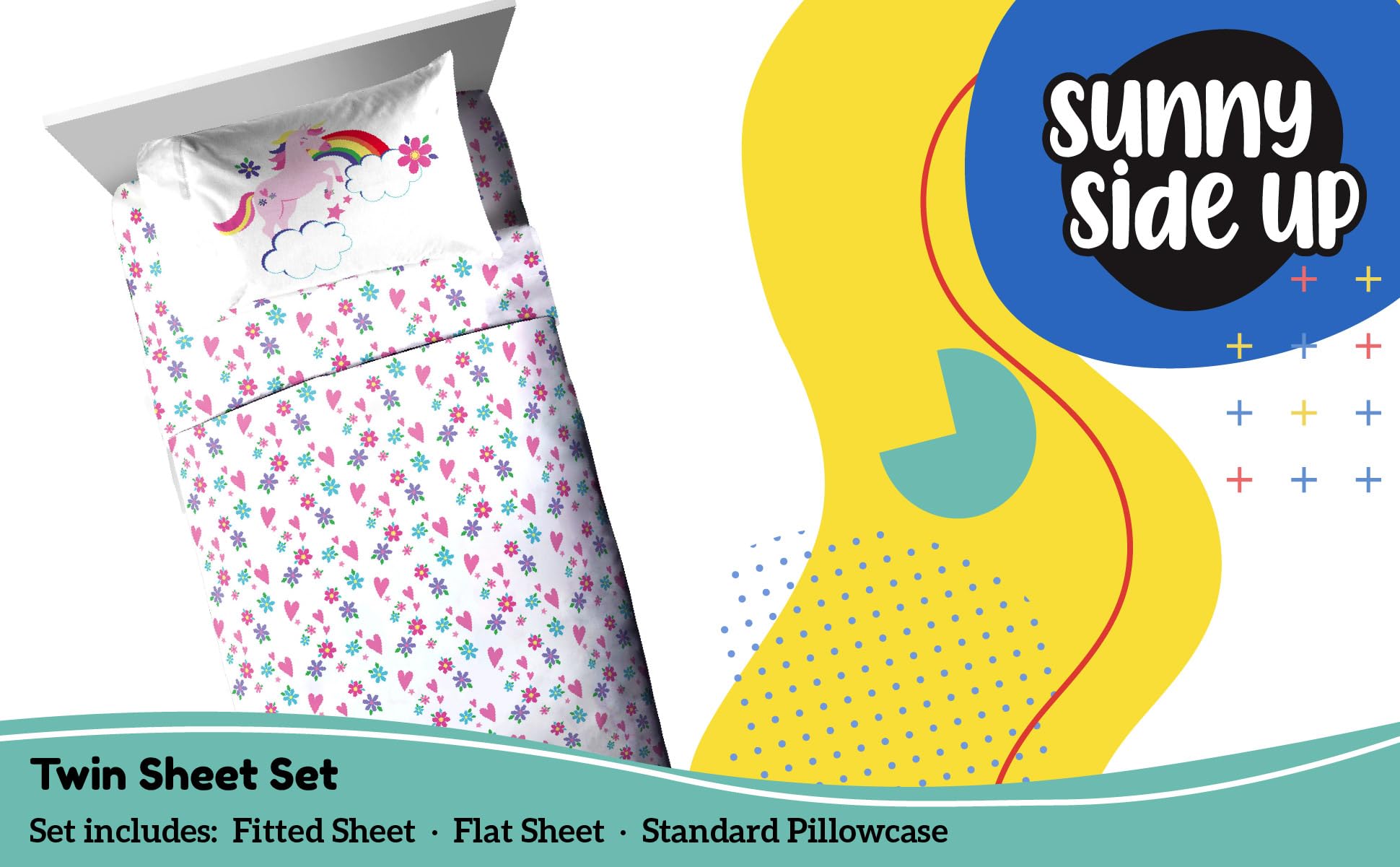 Sunny Side Up Minecraft Creeper & Animals Twin Sheet Set - 3 Piece Kids Bedding Set Includes Pillow Cover - Super Soft Microfiber Sheets